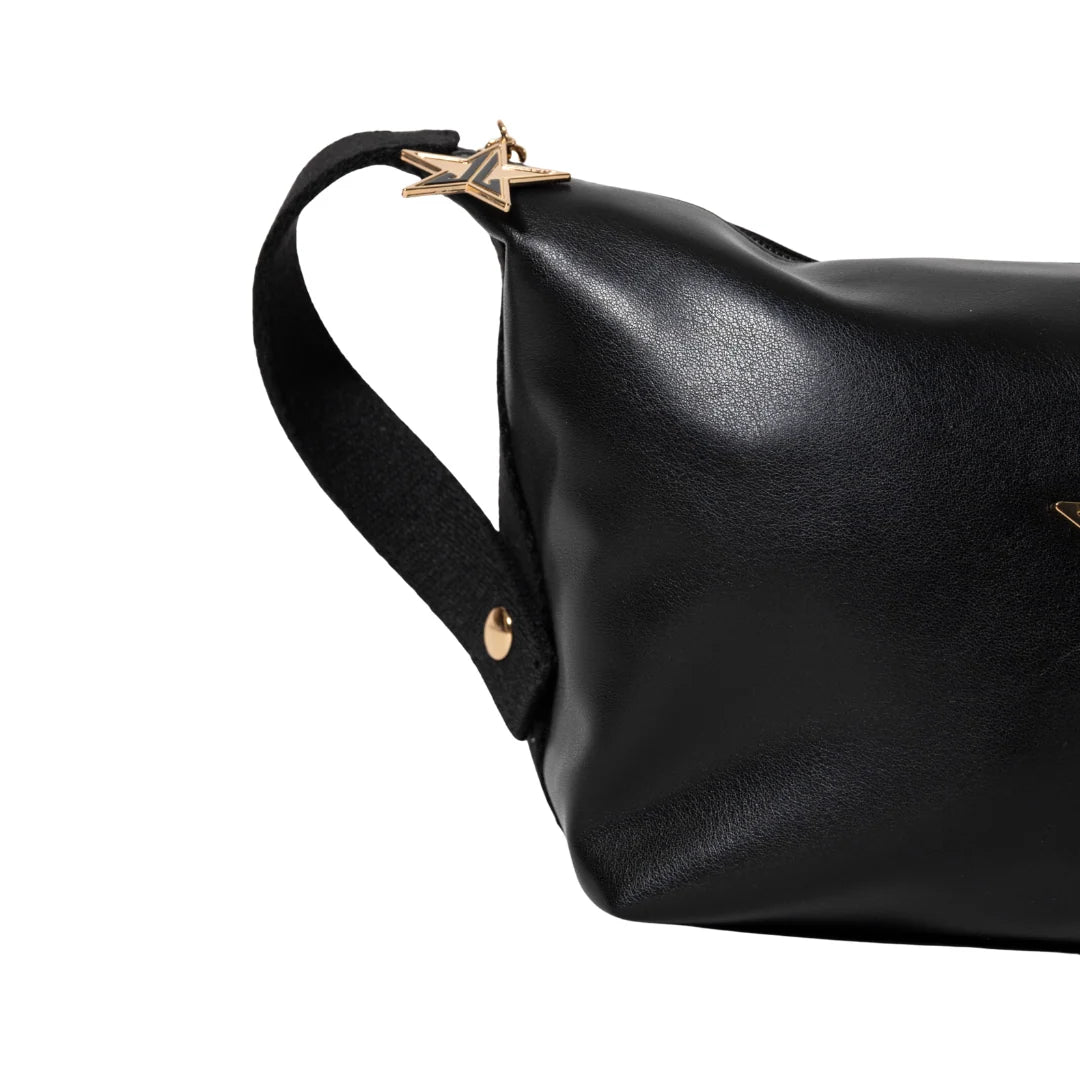 Faux Leather Snap Clip Bag